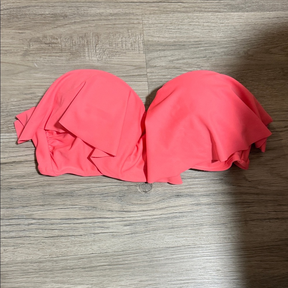 Coral Strapless Bikini Top